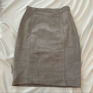 Genuine Leather Slate Gray Pencil Skirt